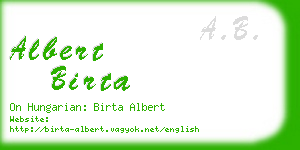 albert birta business card